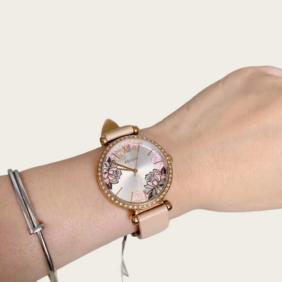 Fossil BQ3604 Tillie Three-Hand Blush Leather Watch - Picture 4 of 8